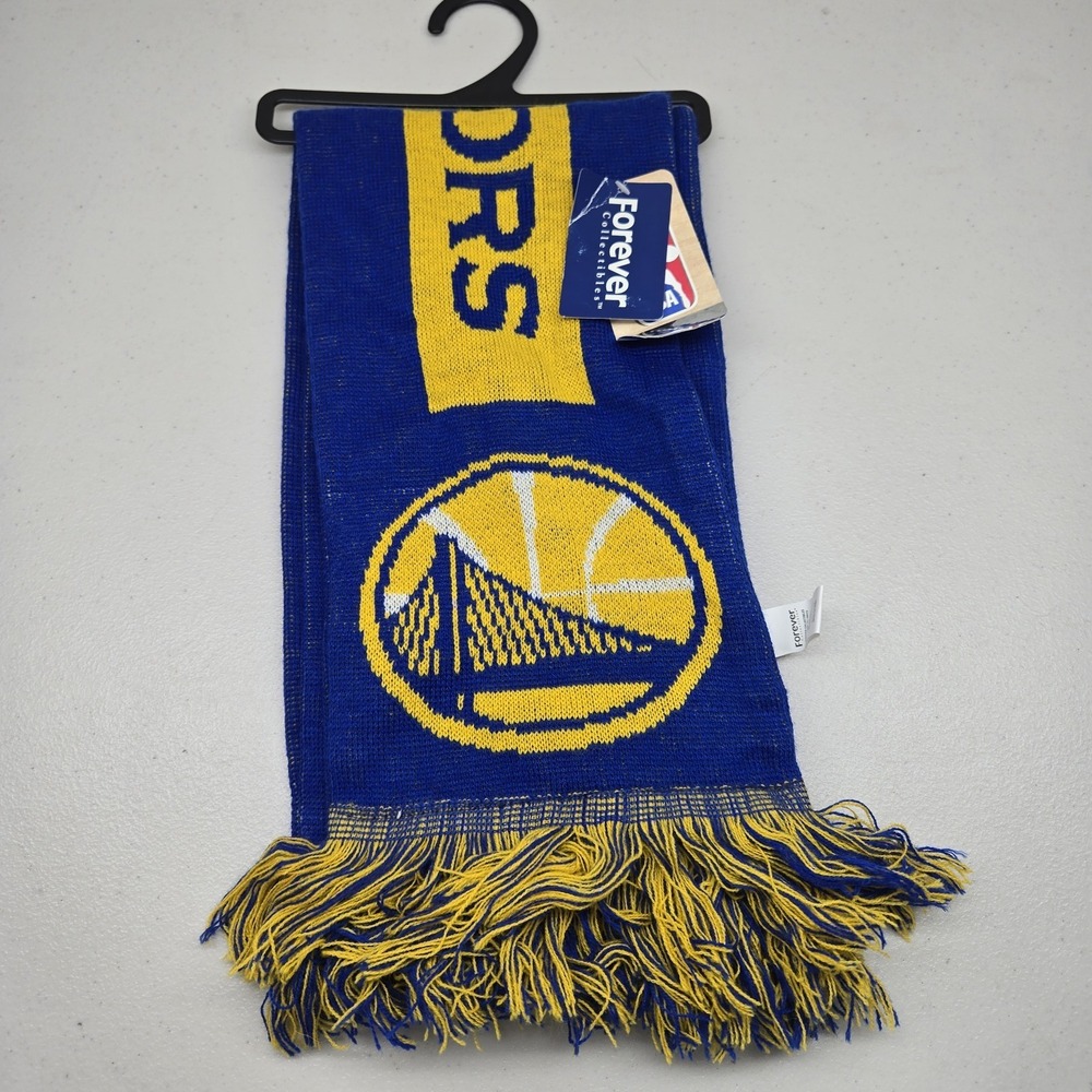 Golden State‎ Warriors Men Scarf ONE SIZE Blue Forever Collectibles Fringe NWT